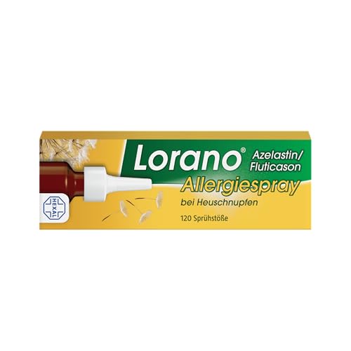 Lorano Azelastin/Fluticason Allergiespray bei Heuschnupfen | 120 Sprühstöße | Gemeinsam stärker** und schneller* | Nasenspray