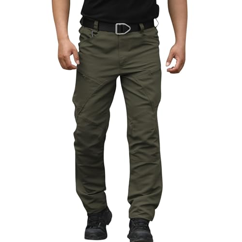 DUHENWU Pantalones de senderismo para hombre, de verano, transpirables, de secado rápido, de trekking, ligeros, resistentes al viento, elásticos, ajustados, deportivos, largos, ligeros, de verano, O