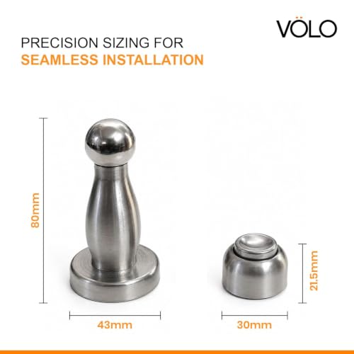Image of VOLO Magnet Door Holder | Stainless Steel Magnetic Door Stop for Home Office Hotel & Bathroom | Heavy Duty Door Holder with Strong Magnetic Hold | 1 Piece