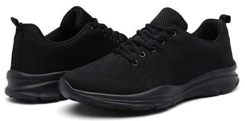 KOUDYEN Chaussures de Sport Course Homme Femme Basket Lacets Fitness Confortable Sneakers Trail Running Shoes,XZ746-W-allblack-EU41 – vue 6