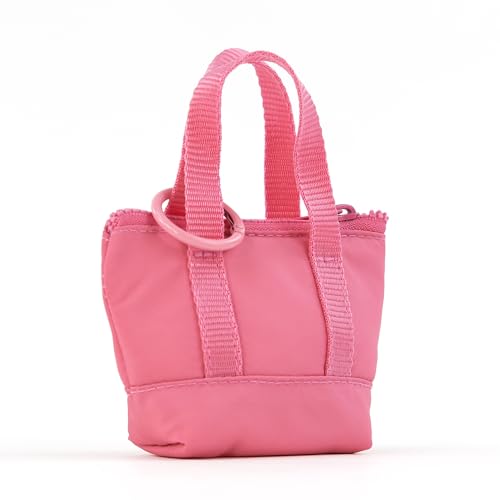 packlab Micro Nano Tote Keychain Pink Mini Tote Bag Coin Purse for Women & Girls Trendy Small Pouch for Cards Lip Balm & Essentials Cute Nano Bag Charm Accessory for Purse or Keys