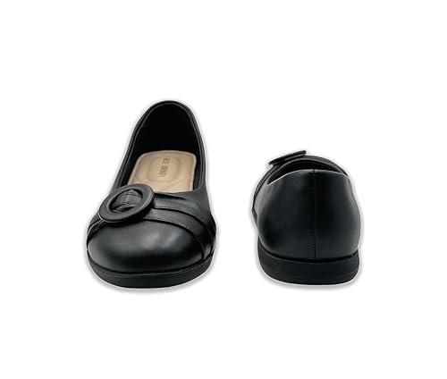 Image of BEST TRENDY Women's Comfort Pointed Toe Skimmer Ballet Flats Shoes Women's Oxfords Mary Jane T-Strap Oxford Shoes