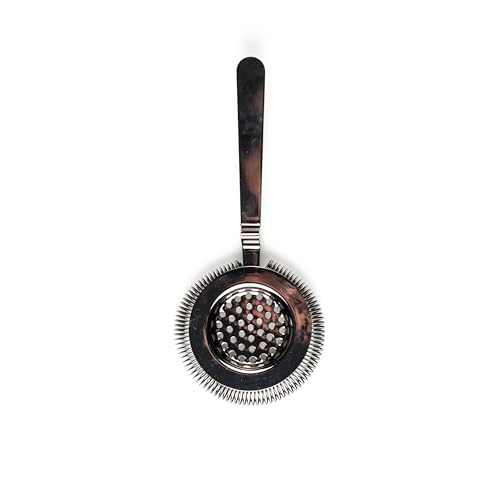 Bull in China Antique Style Hawthorne Gunmetal Black | Bar Hand Strainer | Cocktail Strainer | Sieve for Bartending | Mixing Glass Strainer