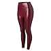 Zilosconcy Wander Pantalon court pour femme en cuir synthétique stretch, rouge, 5X-Large
