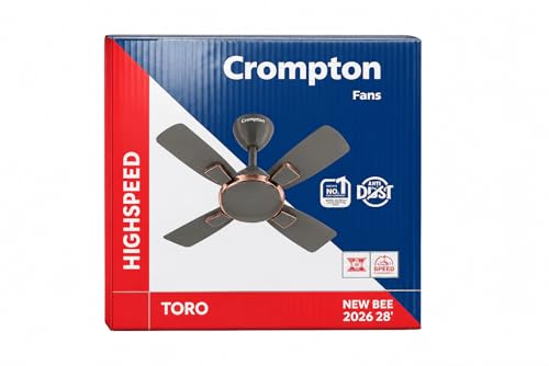 Image of Crompton Highspeed Toro 600 mm Designer Ceiling Fan | BEE Star Energy Rating | Anti-Dust | Active Power Technology | Upto 50% Less Heating | 2 Year Manufacturer Warranty | Warm Grey