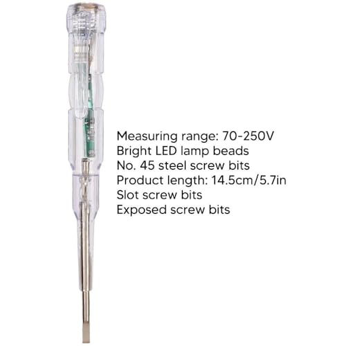 Image of AC 24-250V Contact Electrical Detector Slotted Screwdriver Tester Pen Digital Voltage Tester