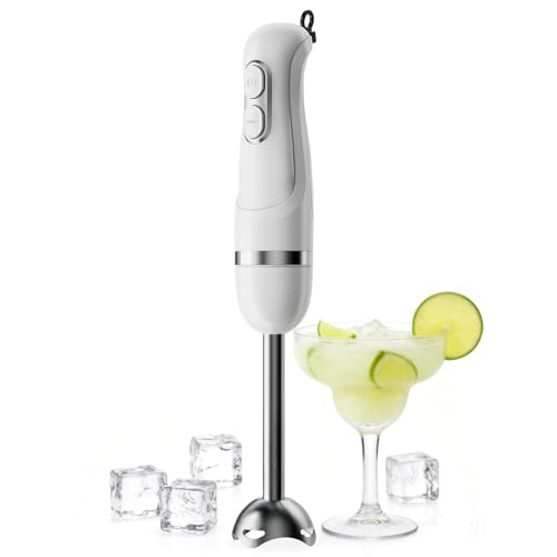 Turelar Immersion Blender Handheld, Corded Electric Blenders Portable Stick Mixer with 2 Mixing Speed and Stainless Steel Blades Emulsifier for Effortless Blending Soup, Smoothies, Puree or Baby Food