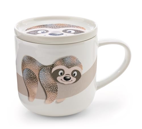 Tasse mit Deckel Faultier Izzy Icetumbler 400ml 9,5x9cm Porzellan mit...