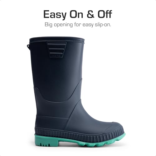 DREAM PAIRS Kids Rain Boots Easy-On Lightweight Non-Slip Outsole for Boys & Girls Outdoor Rainy Day Play4