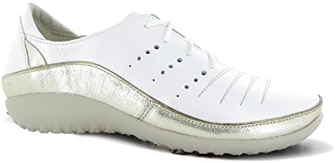 NAOT Women's Kumara Lace-up Shoe White Pearl Lthr/Radiant Gold Lthr 7 M US | Image 3