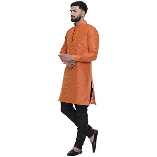 Image of Veera Paridhaan Men's Ethnic Jacquard Printed Long Straight Kurta