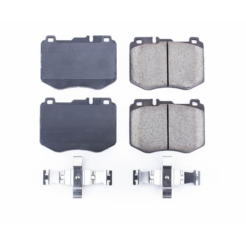 Image of PowerStop Front Brake Pads for Mercedes-Benz C300 2015-17 |C300 2019-23 |C350e 2016-18 |C400 2015 |E300 2017 |Mercedes-Benz E350 2020-22 - Z17 Ceramic Brake Pads with Installation Hardware, 17-1796