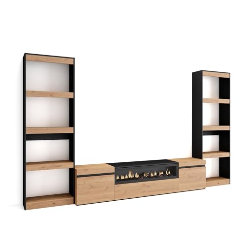 Skraut Home | Ensemble Meuble TV | Meuble Salon Complet | 320x186x35cm | pour Les TV jusqu'à 80