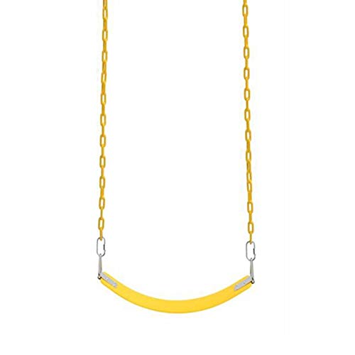 BalançOire Siège Swing Doux avec chaîne de Fer pour Enfants et Adultes Chaise Suspendue Confortable, Installation à vis (Color : Yellow, Size : 1.8m Chain)