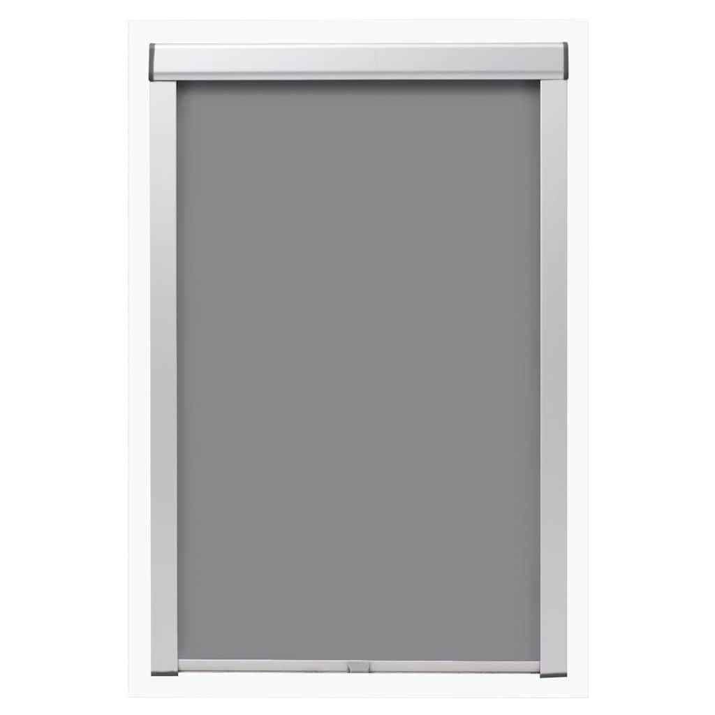 Roleta zaciemniająca szara M04/304 poliester z aluminiową ramą, kompatybilna z oknami Velux, łatwy montaż, ochrona prywatności, odporna na ciepło do biura i domu