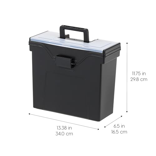 image for IRIS USA File Box Slim Portable File Organizer Plastic File Box for Le