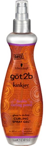 got2b Kinkier Double Curling Power Amplify Curling Spray Gel 9 oz (Pack of 4)