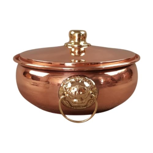 F Fityle Pentola in Rame Pentola per zuppa Pentola Stabile Pentola Facile da Pulire Pentola Shabu Shabu Pentola per Cucinare per Cucina Commerciale Ristorante, 22 Cm