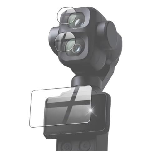 For DJI OSMO Pocket 4 ��p �ی�t�B���� �����K���X �����Y 2 �� + �J���� �t�B���� 1�� �C�A�Ȃ� �ȒP�\�� �w��h�~