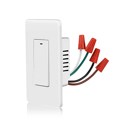 AIMENGTE Smart Light Switch,Work with Apple Homekit App,Siri Vioce Control,2.4GHz WiFi Light Switch with Remote Wall Switch and Outlet,Neutral Wire Required