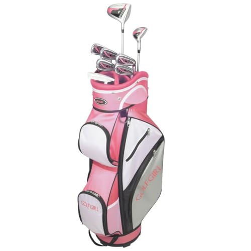 Golf Girl FWS3 Ladies Petite Golf Clubs Set with Cart Bag, All Graphite, Right Hand, Pink