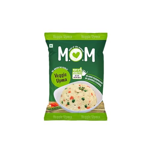 MOM - Meal of the Moment, Veggie Upma Pouch, 63g (Pack of 6) - Ready to Eat | Instant Food | No Added Preservatives