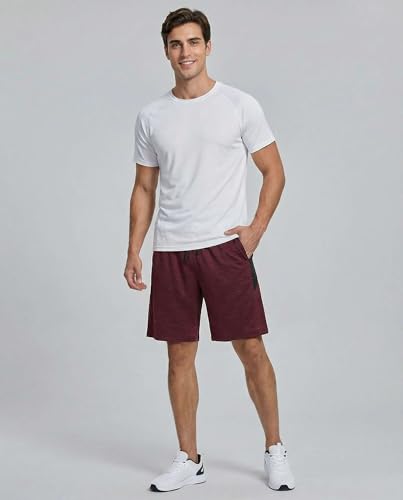Image of Real Essentials Men's 5 Pack: 9 inch Dry-Fit Shorts - Athletic Gym, Workout, Basketball, Running, Casual Lounge Active Pockets