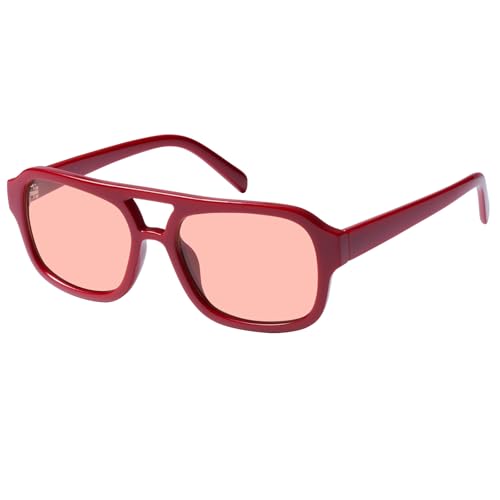 Image of mosanana Small Square Aviator Sunglasses for Women MS52362 | Retro Narrow Frame, UV400 Protection, Designed for Daily Outfits, Travel and Fashion Looks