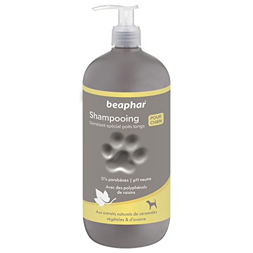 BEAPHAR – Shampoing premium démêlant pour chien aux poils longs – Aux extraits naturels de céramides végétales & d’avoine – Démêle et nourrit – Pelage brillant – pH neutre & sans parabens – 750 ml
