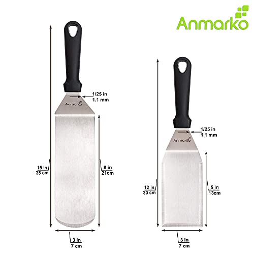 Spatula Turner Stainless Steel - Metal Spatula Set - Hibachi Spatula Great as BBQ Grill Accessories for Grill and Flat Top Griddle