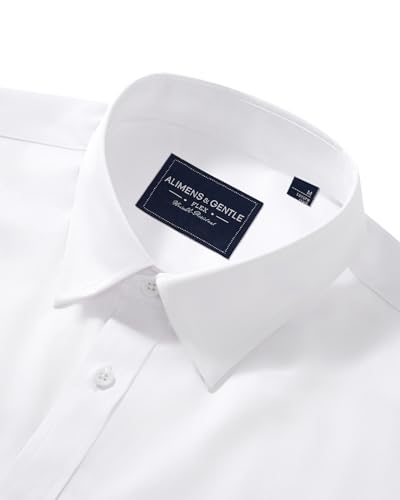 Alimens & Gentle Men's Dress Shirts Transitional Weather Long Sleeve Stretch Wrinkle-Free Button Down Top3