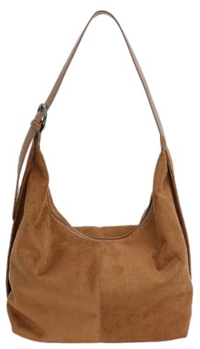 Women's Suede Tote Bag Large Shoulder Purse Fashion Faux Suede Crossbody Bag Handbag Casual Satchel Handbag for Work Travel