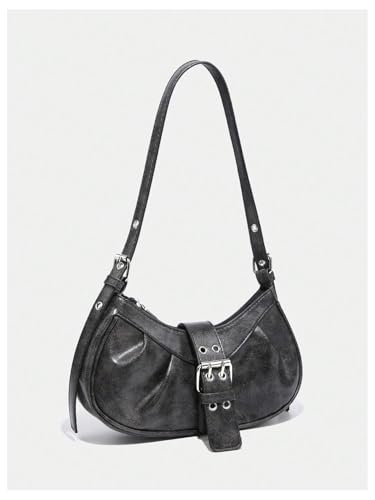 Verdusa Women's PU Leather Punk Rivet Shoulder Bags Vintage Handbag Purses2