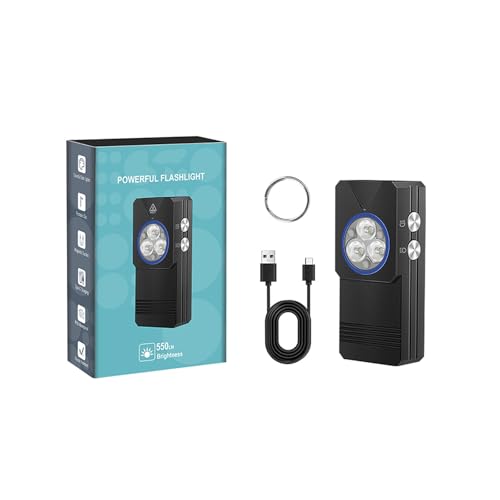 Lampe de poche portable multi-mode en aluminium avec clip pour randonnée extérieur