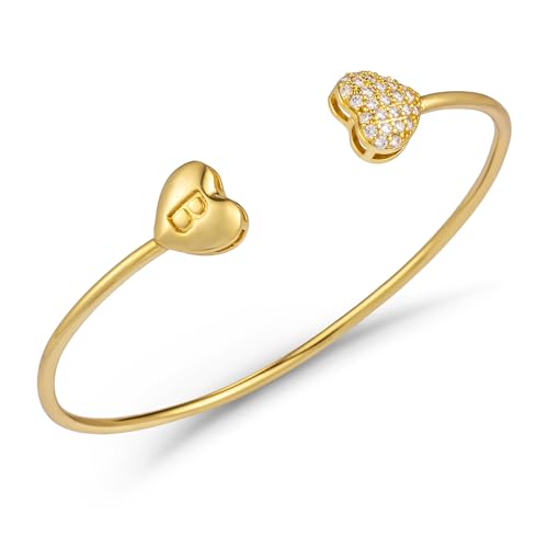 Image of SELOVO Letter Bracelet Women Initial Bracelets 2 Heart Bracelets for Women