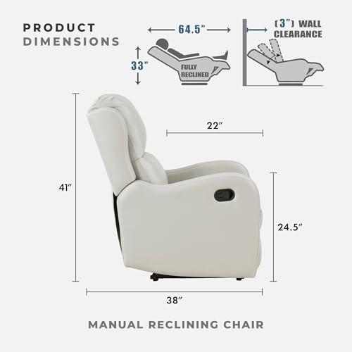 Sillón reclinable con tela Taupe miniatura 2