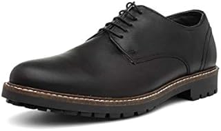 Thomas Crick Men's 'Risley' Derby Shoes, Stylish Comfortable and Classic Smart-Casual Shoes, Durable and Exquisite Design, Crafted with Premium Leather (Black/Wood)
