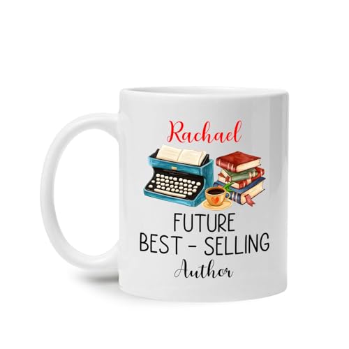 Future Best Author Mugs, Personalized Author Coffee Mug With Name, Selling Author Writer Cup, Custom...