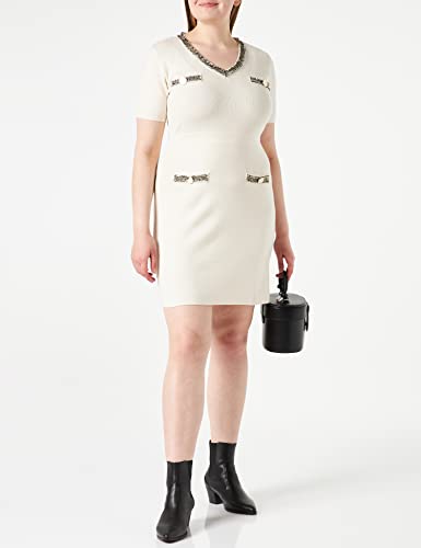 Morgan Robe Tricot Manches Courtes Fantaisie