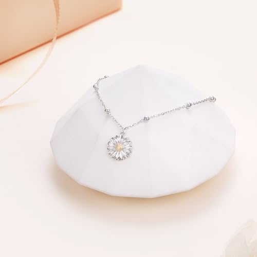 Image of FLYOW S925 Sterling Silver Anklet for Women Summer Boho Beach Charm Adjustable Foot Ankle Bracelet Jewelry Birthday Gift
