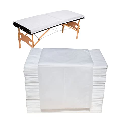 Hroavan 100PCS Disposable Massage Table Sheets, Thick Disposable Sheets for Massage Table, Disposable Spa Bed Sheets for Beauty Salon, Tatto, Waxing, Lash Bed, 31" x 71"