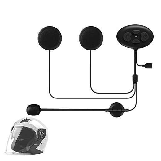 Motorcycle Waterproof Helmet Wireless Headset, Motorcycle BT 5.0 FM Radio Stereo Headset Low Power Waterproof Motorcycle Communication System with Noise Reduction Function, No Intercom