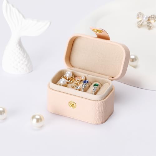 Image of KUKUVR Small Travel Jewelry Ring Stud Earring Box (Pink)