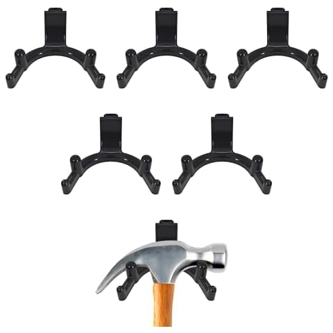 LITGURU Tool Hook for Lifetime Shed Accessories: 6 Pcs ABS Storage Shed Hooks for Electric Hand Gardening Tools - Does Not Work on Horizontal Siding Sheds - Black Cover