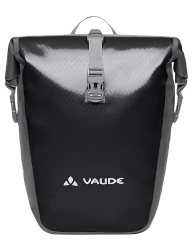 VAUDE Fahrradtaschen für Gepäckträger Aqua Back 2x24L in schwarz 2 x Hinterradtaschen wasserdicht, Fahrrad Gepäckträgertasche hinten, einfache Befestigung – Made in Germany