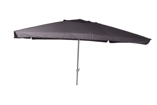 Merxx Sonnenschirm Marktschirm aus Aluminium mit Kurbel und Polyesterbezug in dunkelgrau 300 x 400cm