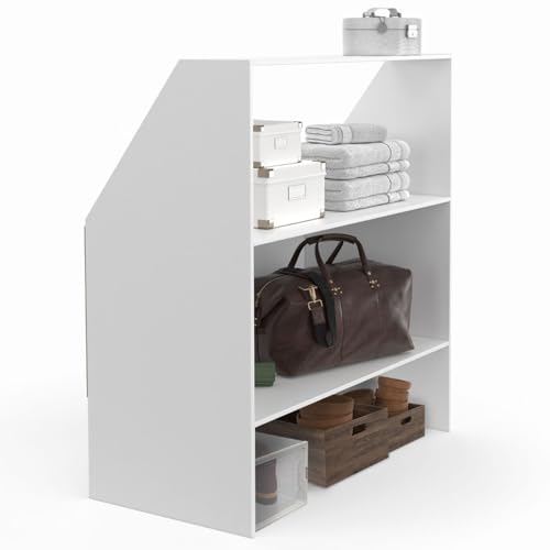 IDMarket - Etagère sous Pente 2 Niveaux TOMI 100 x 50 x 70/110 cm Blanc