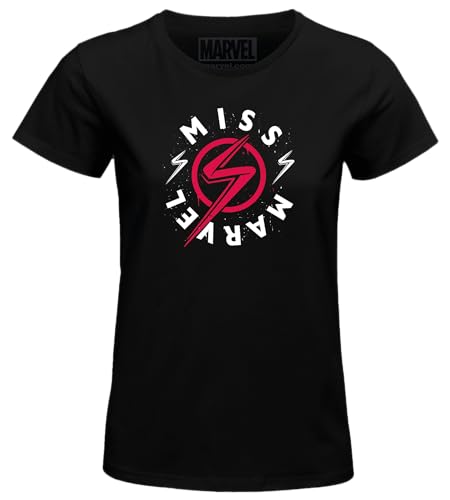 Marvel Womavlsts006 Camiseta, Negro, XL para Mujer