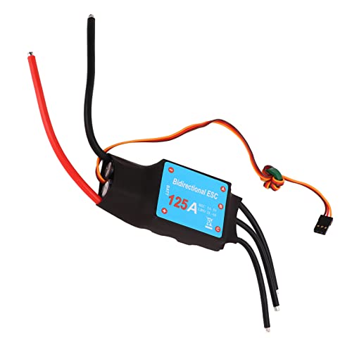 ESC RC sans Balais Noir 125A Bateau Bidirectionnel Hélice sous-Marine Refroidi Eau