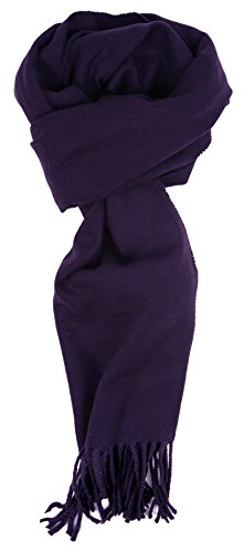 Unisex Warm Soft Cashmere Feel Solid Color Fall Winter Scarf Bright Navy Blue